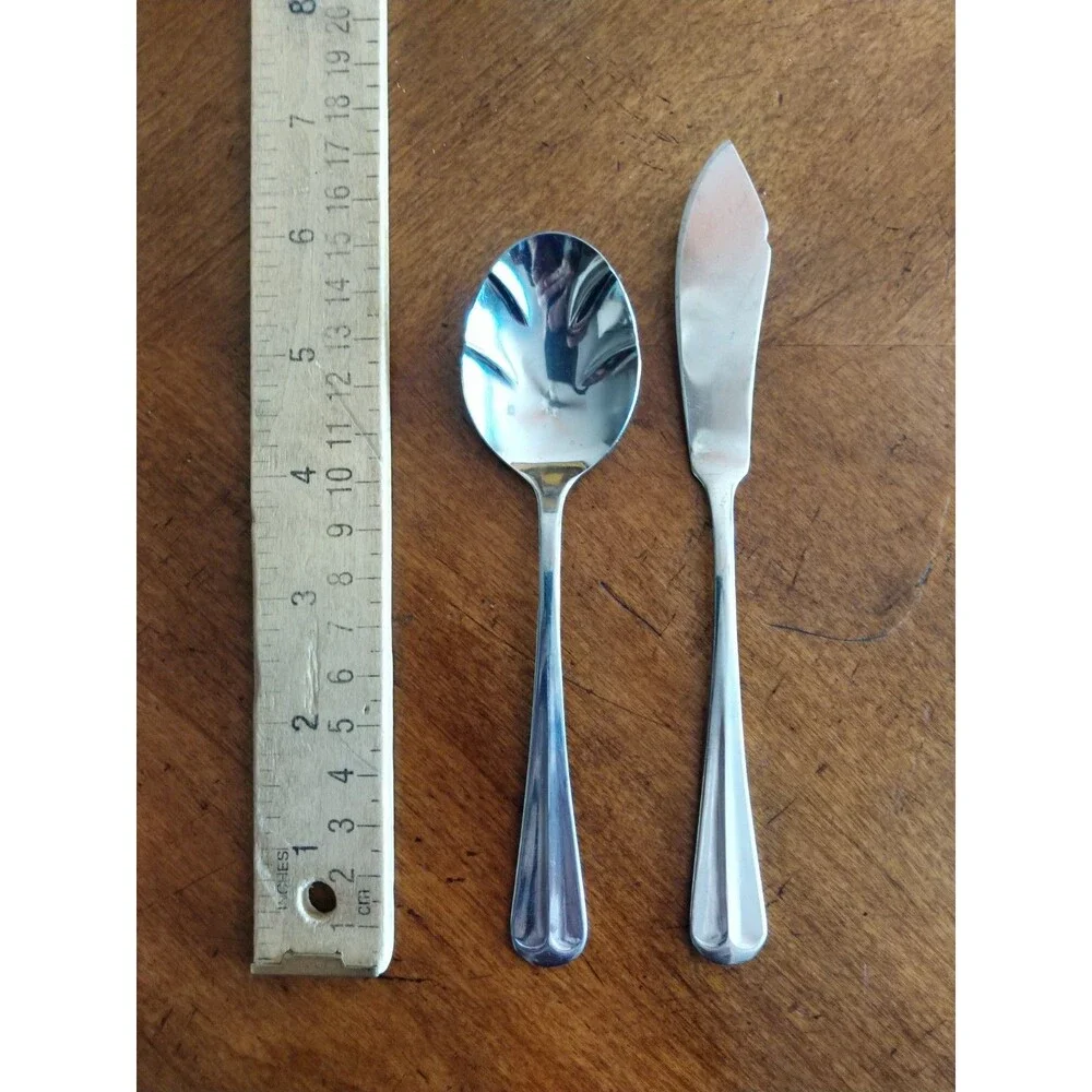 Lot 2 Gran Royale Butter Spreader & Jelly Sugar Shell Spoon Server Korea Vintage